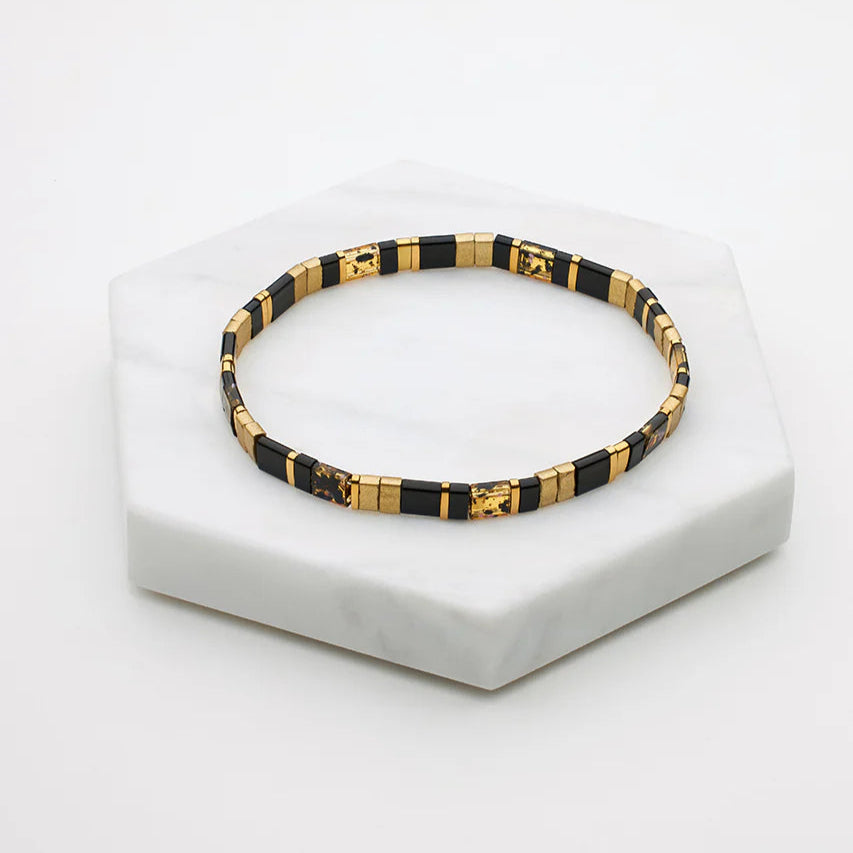 Tile Bracelet - Black/Brown